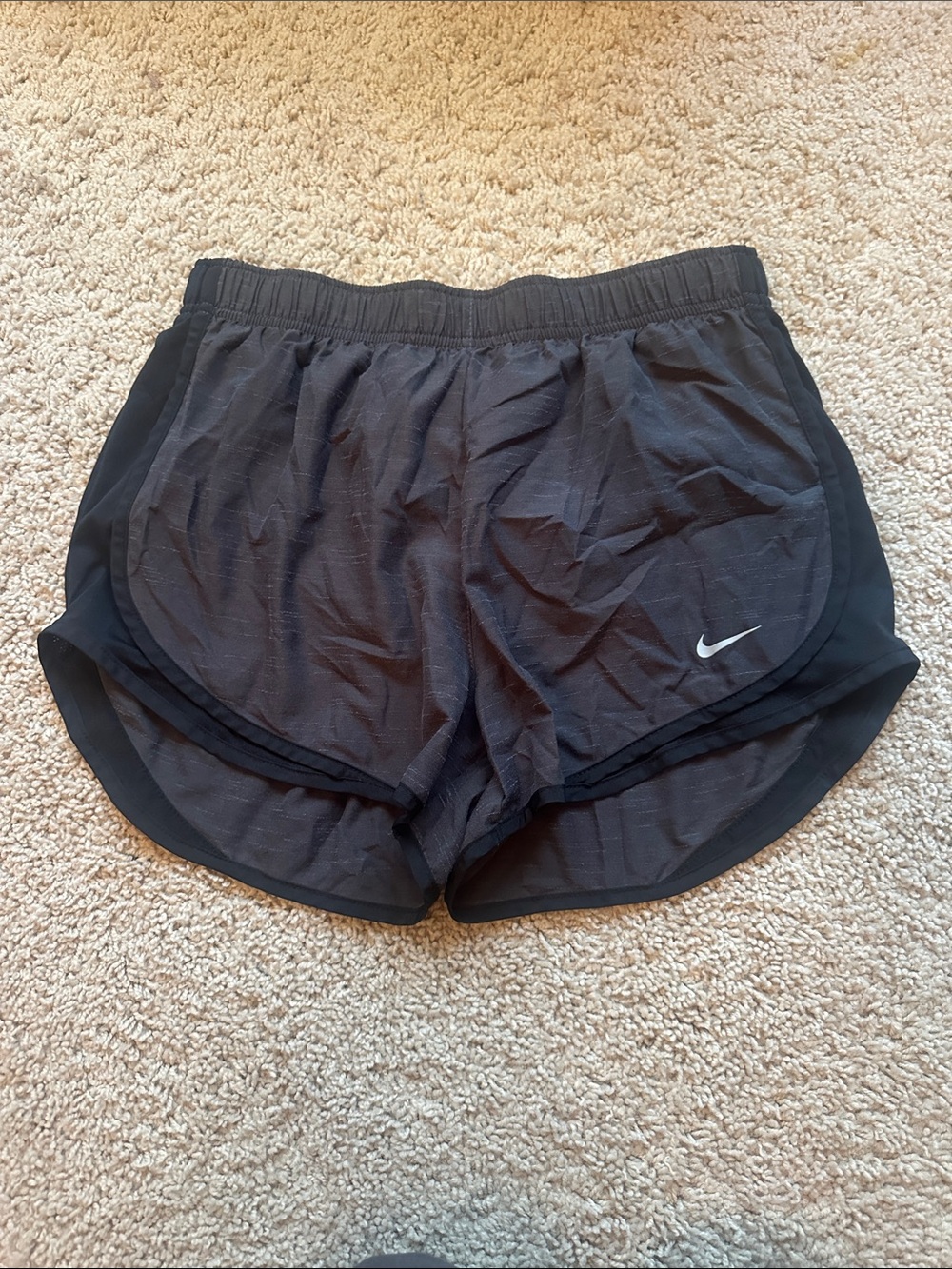 Nike Women's Black Athletic Running Shorts with Reflective Swoosh- size M